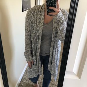 Gray and white cardigan